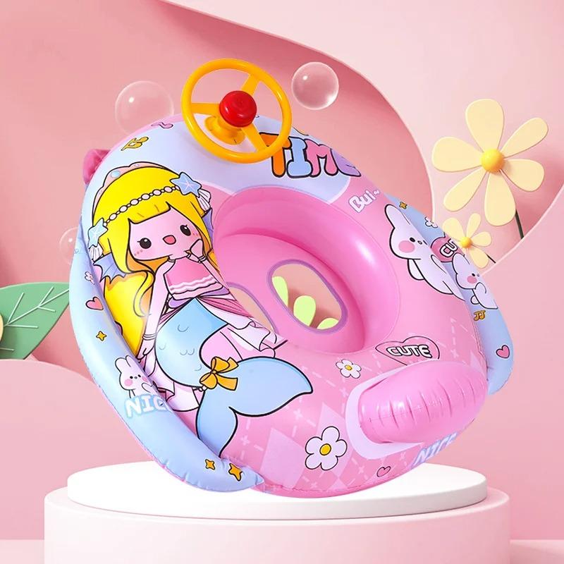 

Baby Swimming Float Rings Water Toys Beach Pool Baby Inflatable Swimming Circle With Steering Wheel Water Toys