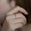 925 Sterling Silver Electroplated 18K Gold Simple Wave Geometric Ring for Women Versatile Temperament Jewelry