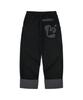 LMR Check Applique Roll-Up Two-Way Balloon Pants Black