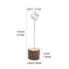 20Pcs Table Number Holders Wood Base Wedding Table Number Stands Picture Memos Note Photo Clip Holders for Weding Party