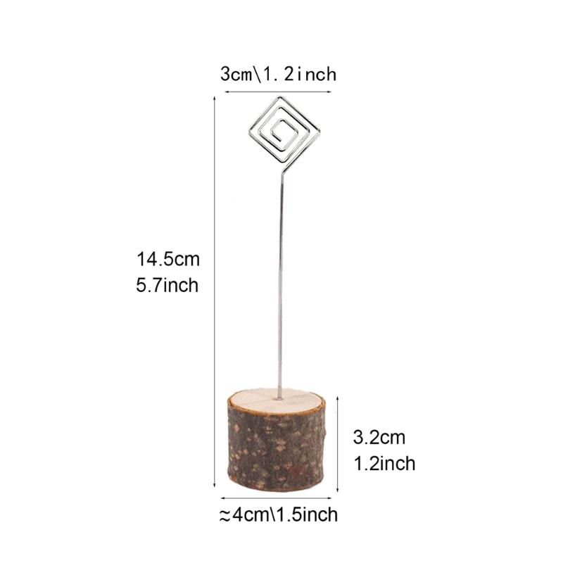 20Pcs Table Number Holders Wood Base Wedding Table Number Stands Picture Memos Note Photo Clip Holders for Weding Party