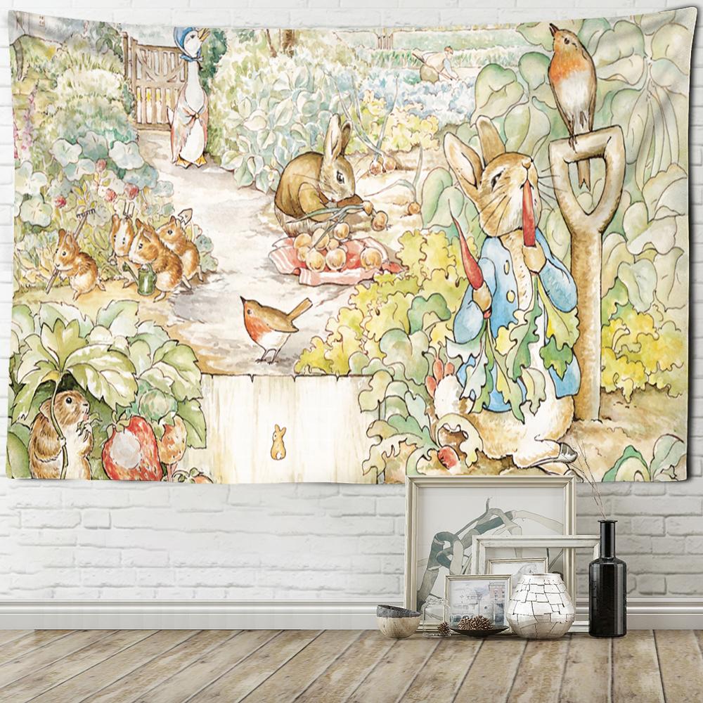 Arazzo da Parete con Sistema di Sospensione Illustrazione Mondo Animale Stile Bohemien Stregoneria Psichedelico Mandala Tapestry Decorazione per la Casa