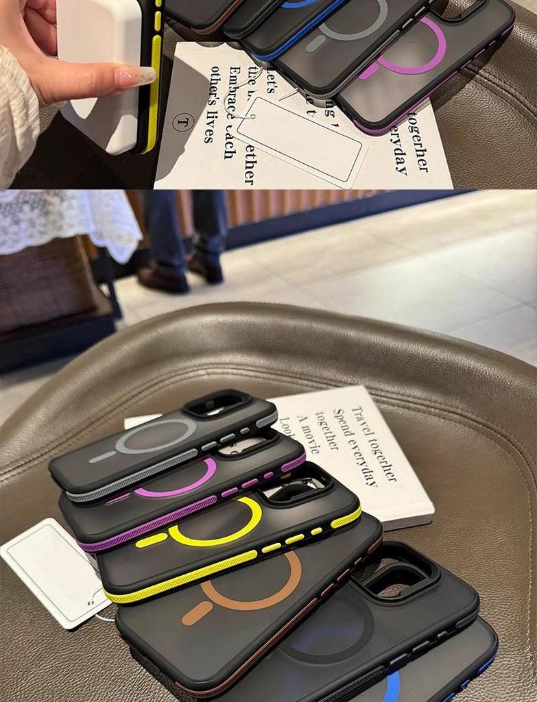 iPhone 16 Pro Max Dual-Color Magnetic MagSafe Frosted Case