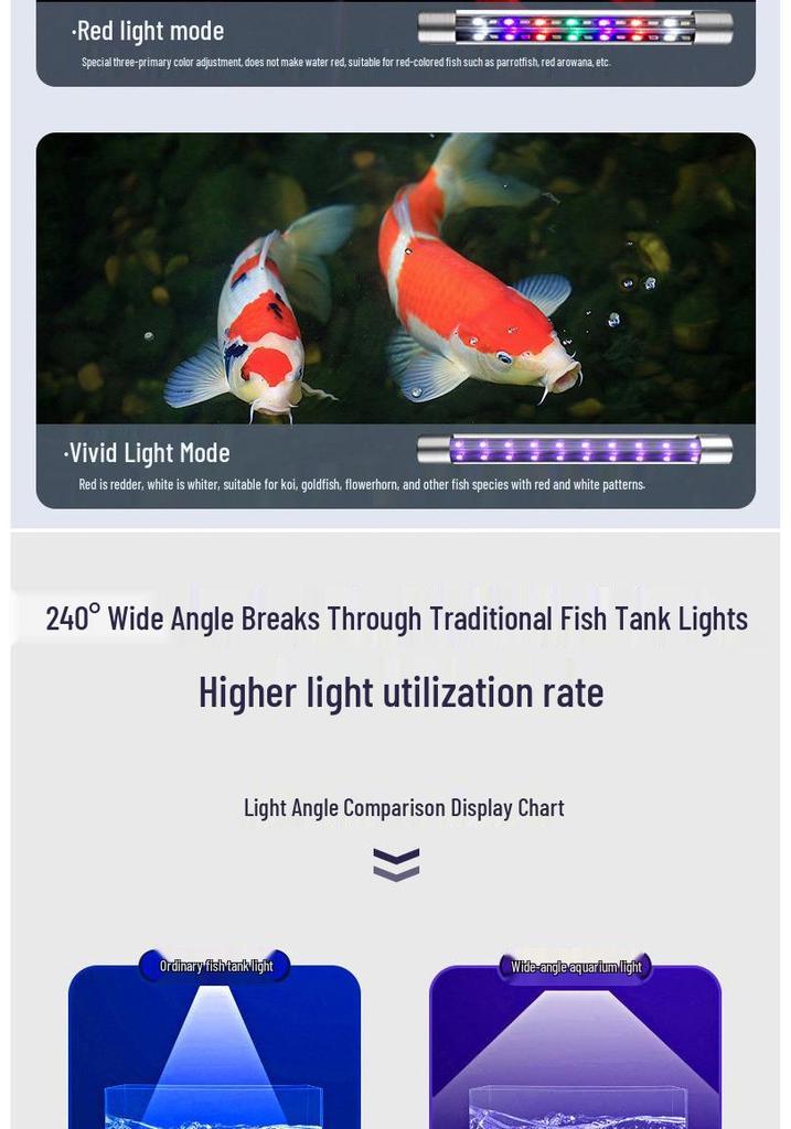 LED Fish Tank Light: Waterproof, Super Bright, Submersible Aquarium Light for Arowana.