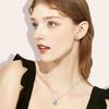 Collana a forma di orecchie di coniglio in Moissanite: Elegante Collana di Lusso con Pendente Rotondo da 1 Carato per Donna