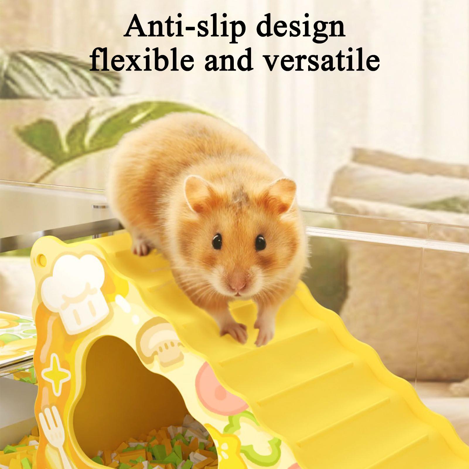 

Hamster Ladder Cheese Shape Small Animal Cage Ladder 2 In 1 Anti-slip Climbing Ramp Habitat Decor For Chewing Mice Nesting CHINA