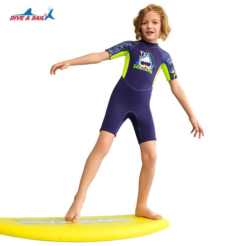 Kids 2.5mm Neoprene Wetsuit Short Sleeve Full Body Dive Swim Snorkel Surf Suit Boys