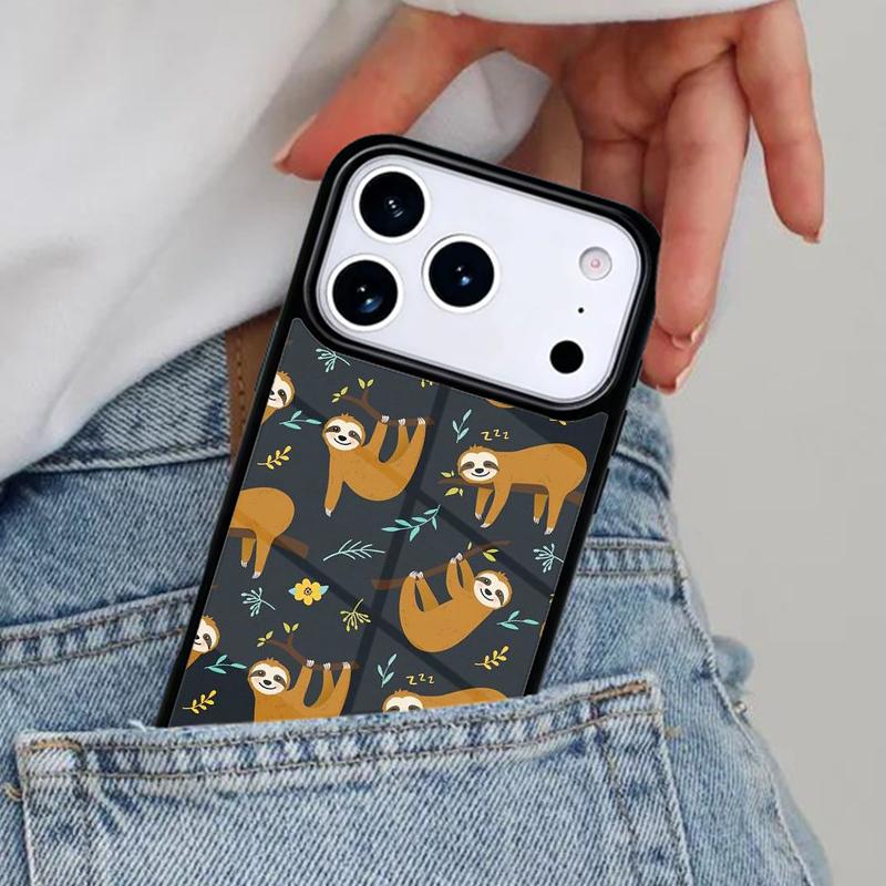 Kawaii Niedlicher Faultier Hänge Handyhülle für iPhone 16e 15 14 13 12 17 Pro Max Plus Air 17pro Hülle Coque