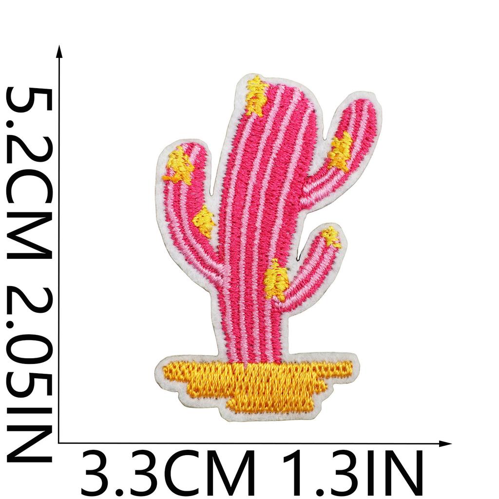 Pink Girl Embroidery Cloth Sticker Western Denim Series Patch Sticker Western Regions Desert Fire Computer Embroidery Label Ironing
