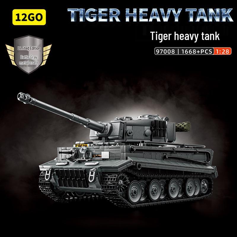 Tiger 97001 Heavy Tank Military Model Building Kit with Minifigures