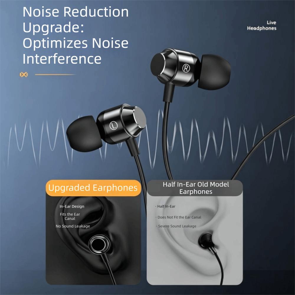 Bass Stereo Dual-plug Headphones 3.5mm in-ear Earbud Gamer Wired Earphone Desktop