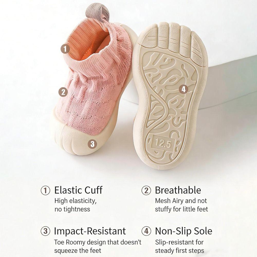 Soft Rubber Sole Infant Walking Shoe Elastic Baby Walking Shoes New Toddler Shoes  Indoor Use