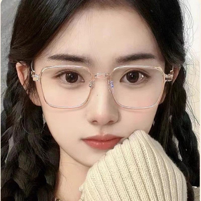 Anti Radiation Blue Light Eyeglasses Square Frame Computer Glasses for Women Replaceable Lens