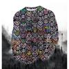 Lion Cat Fierce Animal Print Men's T-shirt Fashion Long Sleeve T-shirt Casual Round Neck Street Top Loose Pullover Autumn