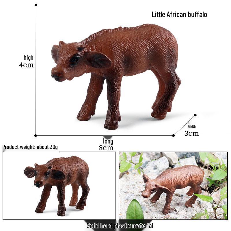 Детская познавательная игрушка-модель животного: Фигурка Желтой Коровы, Буйвола, Носорога, Зебу, Бизона, Быка.