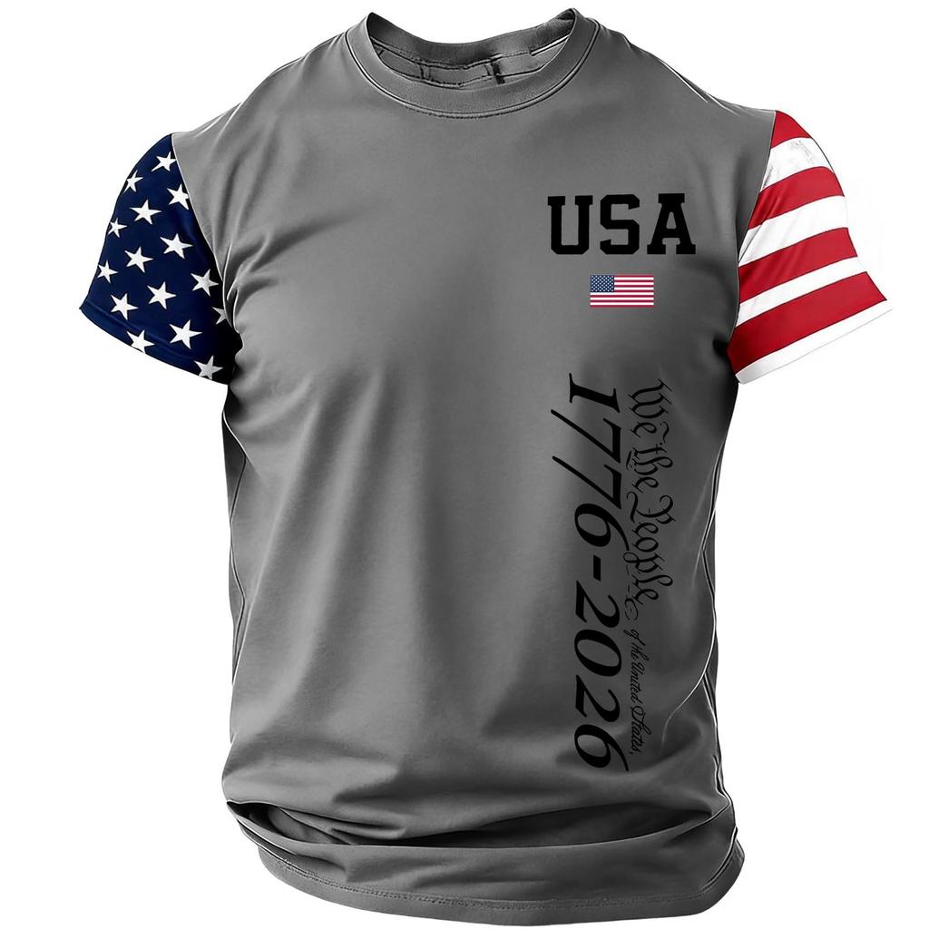 Men's Casual Round Neck Lightweight Breathable Short-Sleeve Top