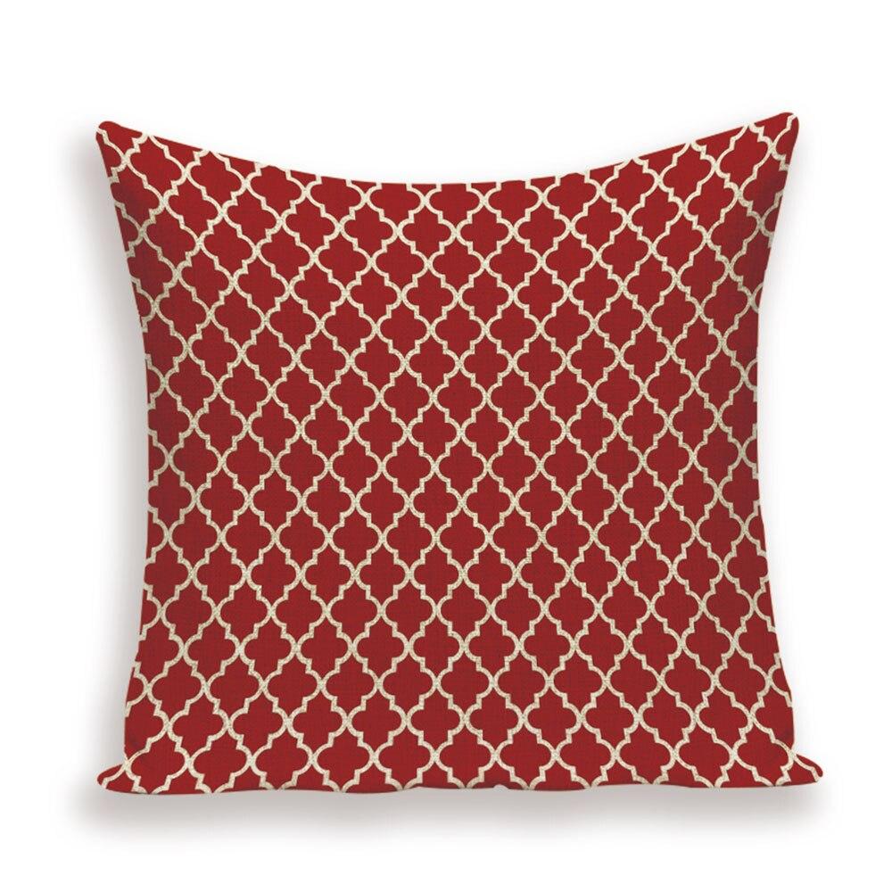 💰Koupit online Nordic Simple Throw Pillow Case Red Stripe Geometric Cushion Cover Linen Home