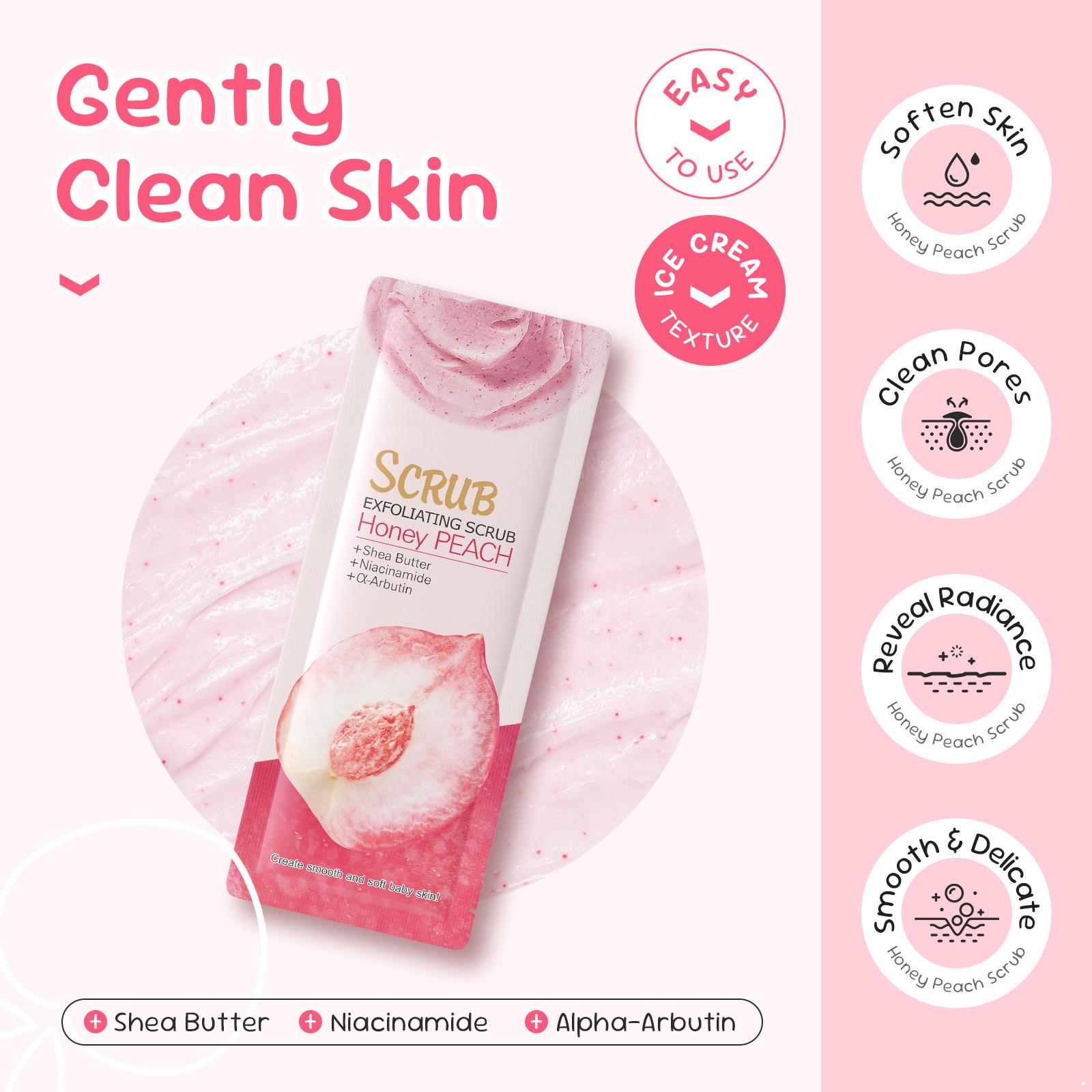 

Daily Exfoliating Body Cream with Honey Peach Extract – 10Pcs3g, Softens Skin, Leaves Delicate Scent One Size