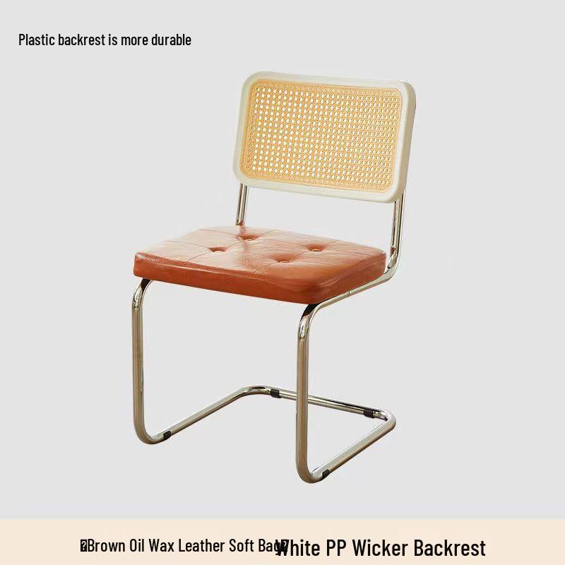 Nordic Soft Upholstered Rattan Dining Chair: Designer Vintage Style for Home, Cafe, or Hotel
