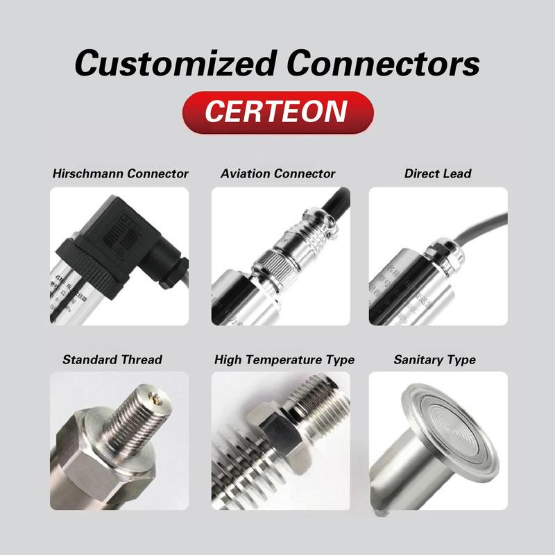 Pressure Transmitter Sensor 4-20mA 0-10V RS485 Hirschmann  Stainless Steel G1/4 NPT1/4 for Oil Water Gas High Accuracy 0-600bar