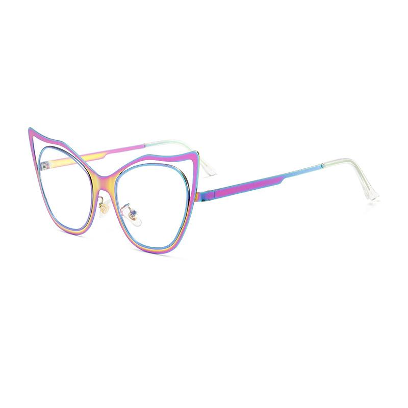 

Colored Metal Oversized Cat Eye Myopia Glasses Anti Blue Light Computer Glasses With Diopters -1 -1 5 Original lens 0