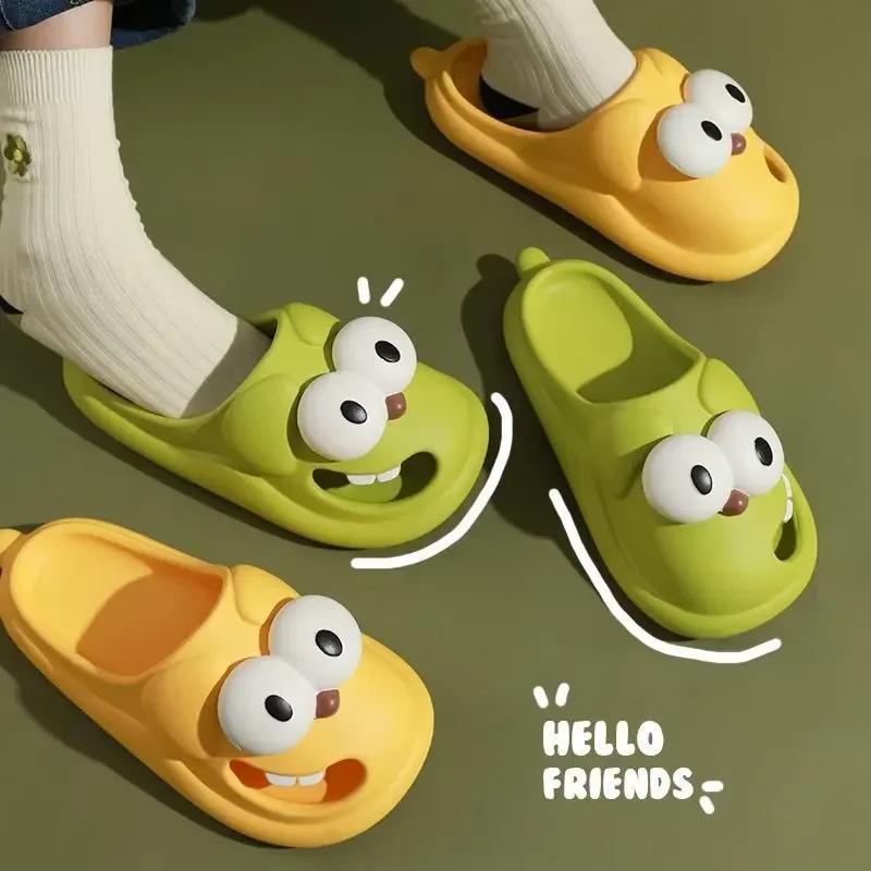 Fashion Funny Cartoon Dog Slippers Women Summer  New Hollow Out Thick Sole Anti-slip PVC Slippers Shoes for Women Zapatos De Mujer