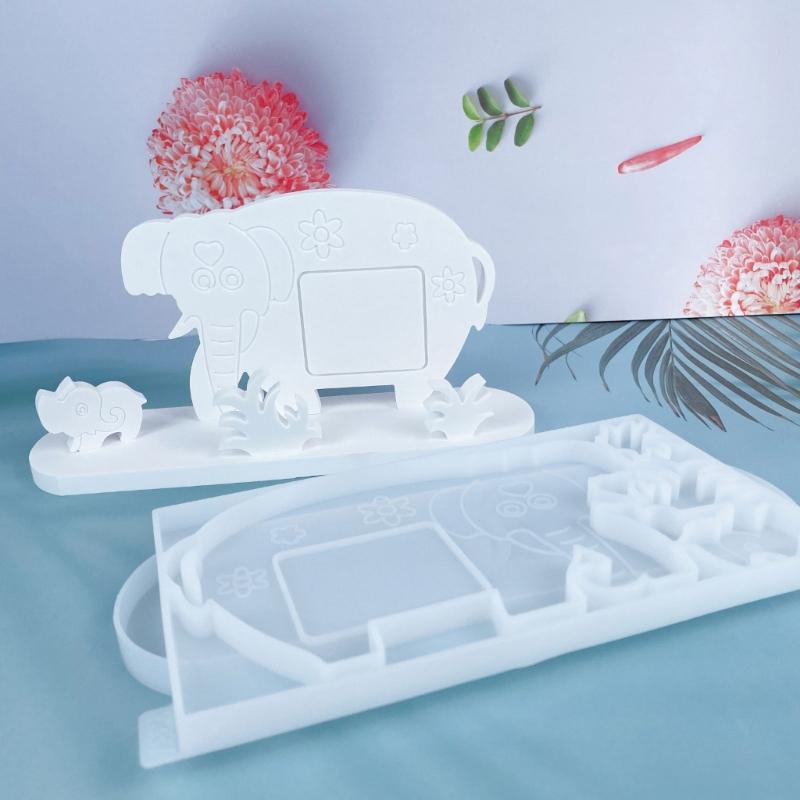 Elefanten-Silikonform, Harz-Ornament, Gussformen, handgefertigt, Desktop-Dekoration, Gipsformenbau, Werkzeug, Heimdekor