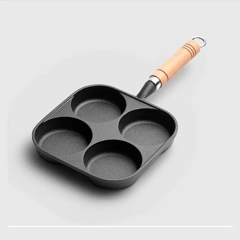 

Сковорода для омлета 1 шт. Машина для завтрака, сковорода для омлета с 4 отверстиями, глубокая сковорода для яиц, гамбургеров, антипригарная сковорода для домашнего использования, сковорода для приготовления омлета