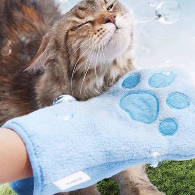 Weiches, saugfähiges Haustier-Handschuh-Handtuch für mittelgroße bis große Hunde Schnelltrocknendes Handtuch Dickes Gewebe Aufhängegriff