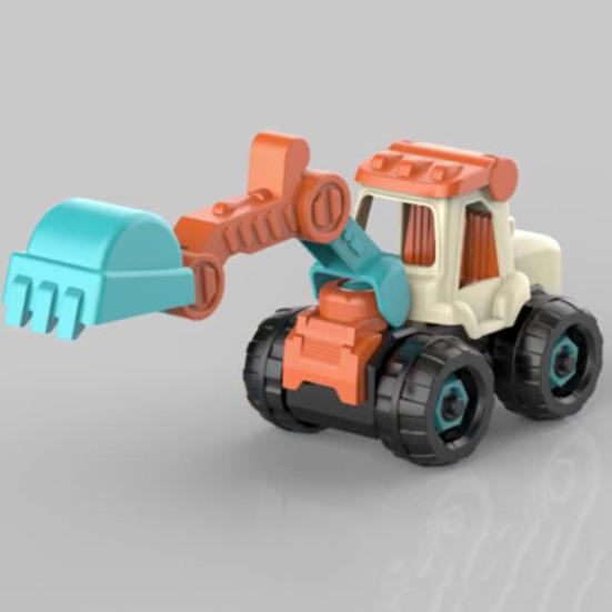4Pcs/Set Engineering Vehicle Toy with Screwdriver Realistic Educational Detachable Assembly Construction Truck Kit for Children