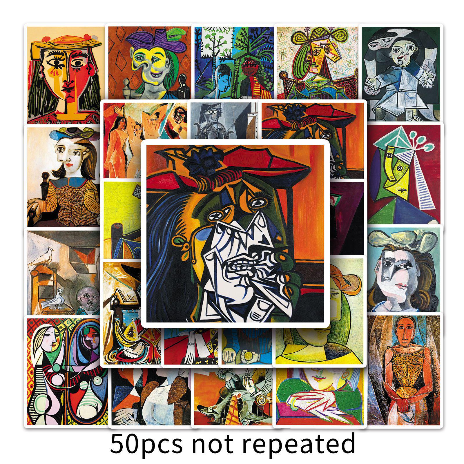 Picasso Masterpiece Waterproof Art Stickers (50 Sheets) - Creative Decorative Notebook Stationery Stickers