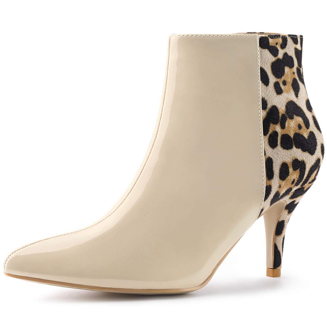 

Allegra K Leopard Print Ankle Boots, Stiletto Heel, Pointed Toe, Women s, Beige, Size 26.0 cm