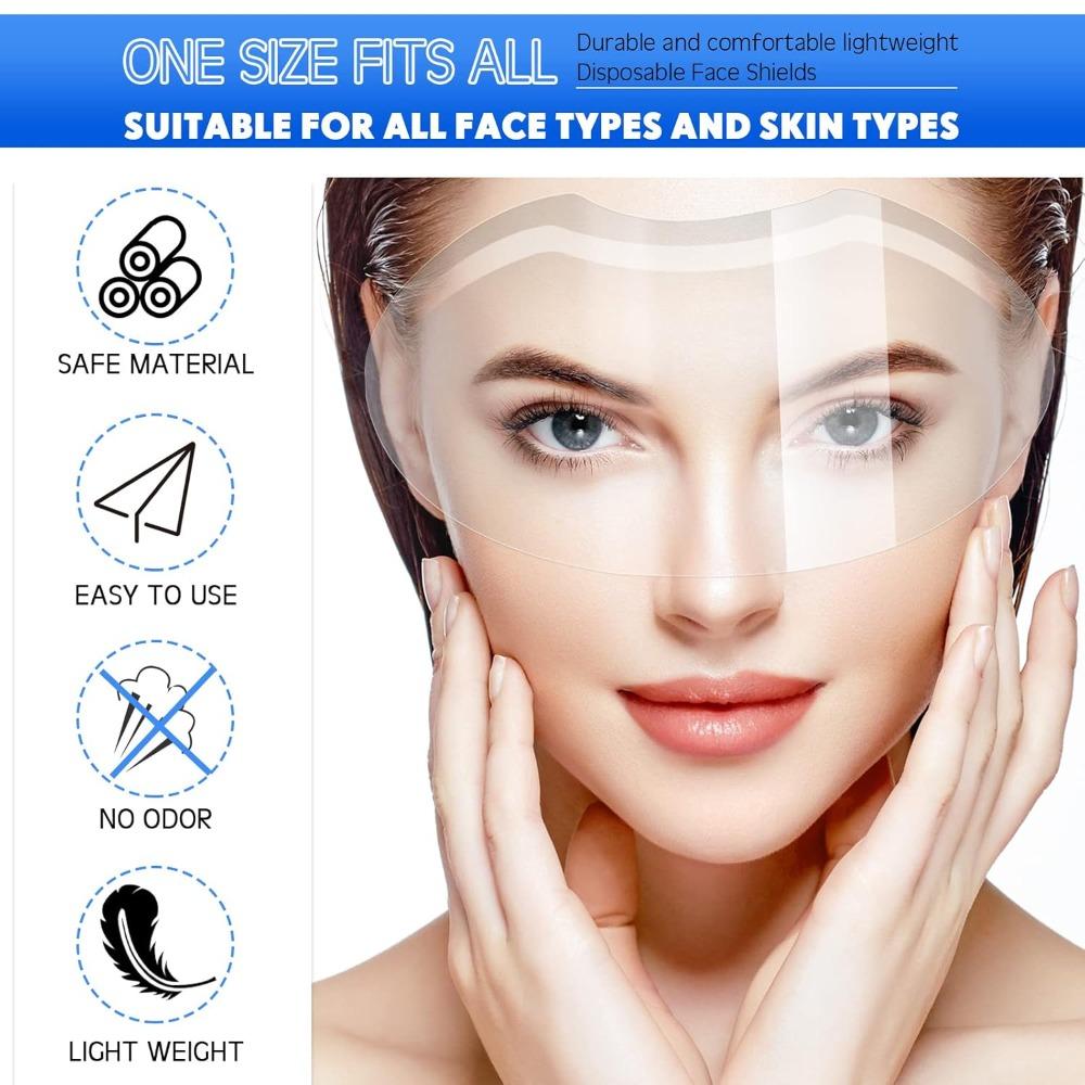 50 Pezzi Visiera Doccia Viso per Trucco Monouso in Plastica Visiera Doccia Trasparente Copri Viso per Lacca per Capelli Salone Extension Ciglia Strumento per Styling