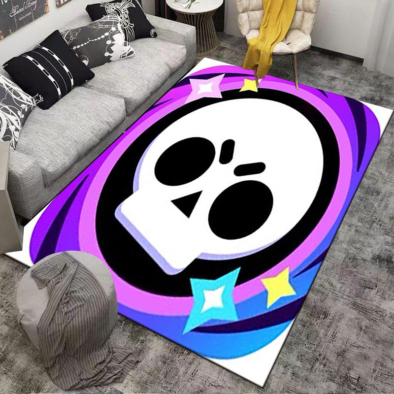 Purple Skull Pattern carpet Non-slip rug suitable for living room and bedroom sofas