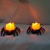 LED Candle Lights Spider Pumpkin Electronic Candle Lamp Flameless Battery Light Halloween Party Supplies Decor Candles