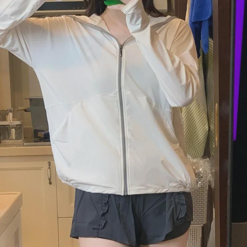 

Женский легкий дышащий кардиган Ice Silk Sun Protection Cardigan 2024 года — многоцветная, устойчивая к ультрафиолетовому излучению летняя куртка M белый