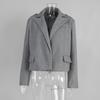 Fall Winter New Women's Loose Wool Blazer Notch Lapel Epaulette Oversized Jacket Outerwear