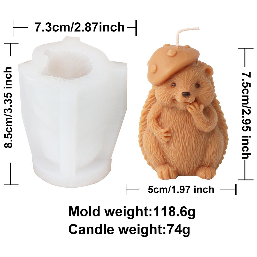 

3D Cute Hedgehog Candle Silicone Mold Cartoon Animal Shape Read Book Soap Resin Craft Plaster DIY Making Kit Home Decor Gifts