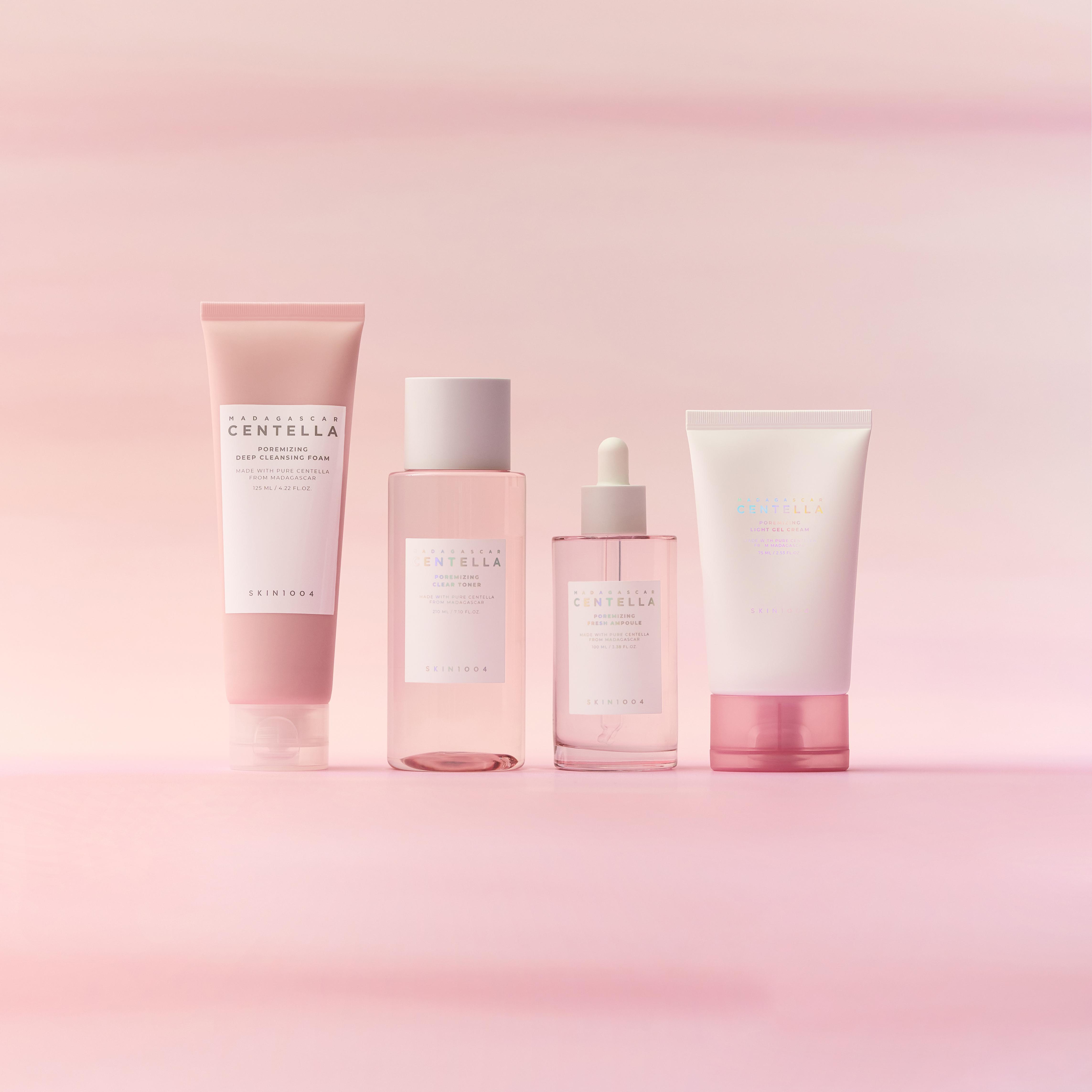 

Набор Skin1004 Madagascar Centella Poreminizing из 4 шагов – Глубокое очищение пор и контроль себума с розовой глиной и центеллой азиатской, корейский