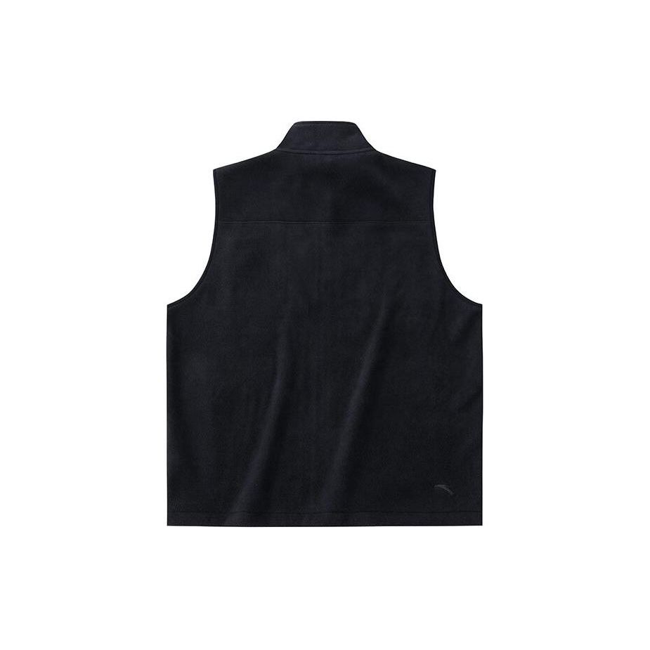 Anta Basketball Series Solid Color Zip Stand Collar Sleeveless Vest Unisex Vests Black 172411701-2