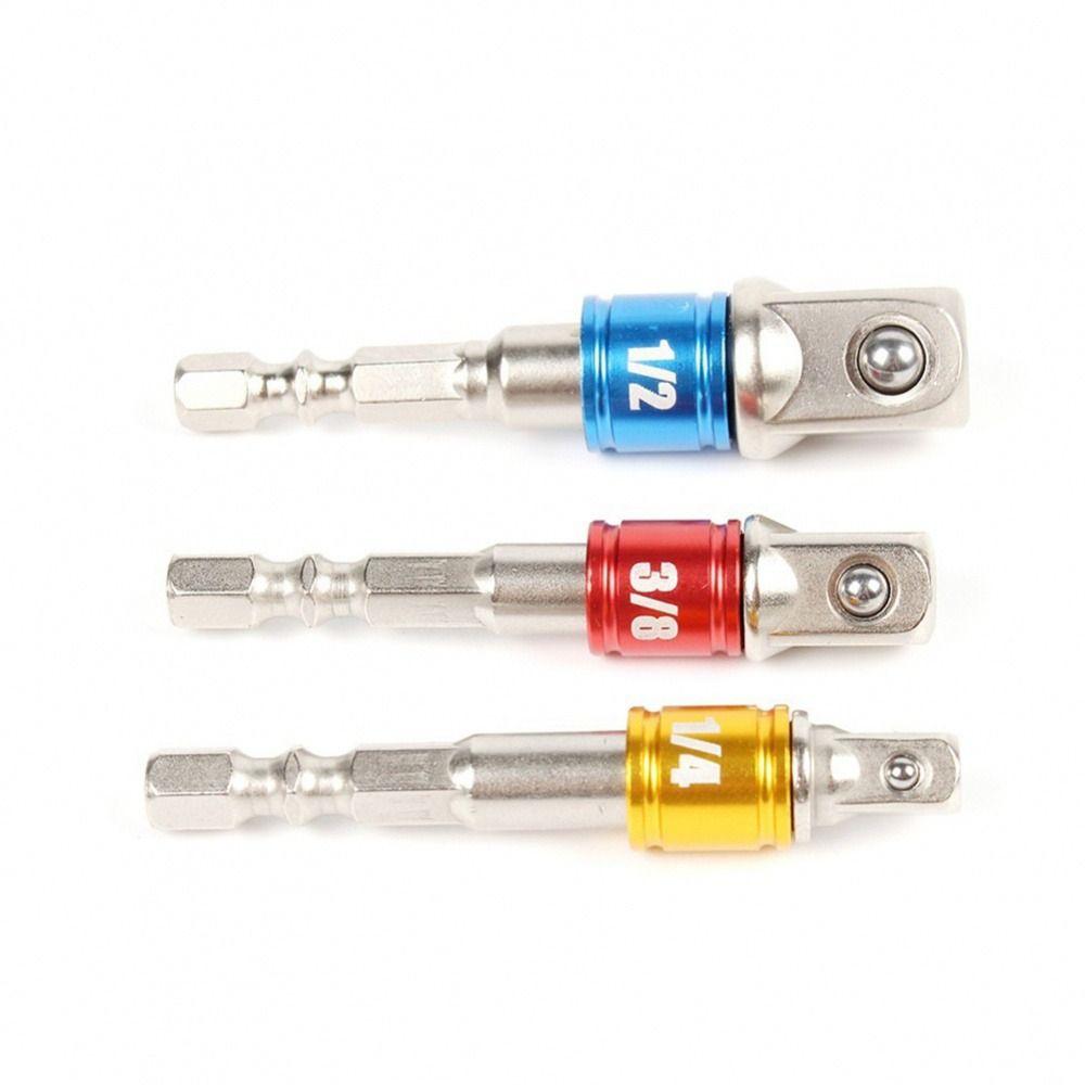 3Pcs 1/4'' 3/8'' 1/2'' Socket Extension Adapter Electric Socket Conversion Rod