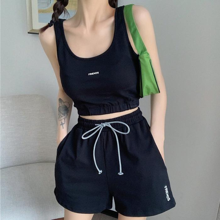 

Women Clothing Casual Two Piece Set Tank Shorts Running Sports Setins M