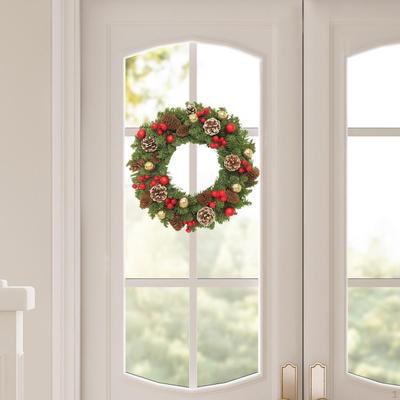 Artificial Christmas Wreath Decoration Indoor Outdoor Housewarming Xmas for Front