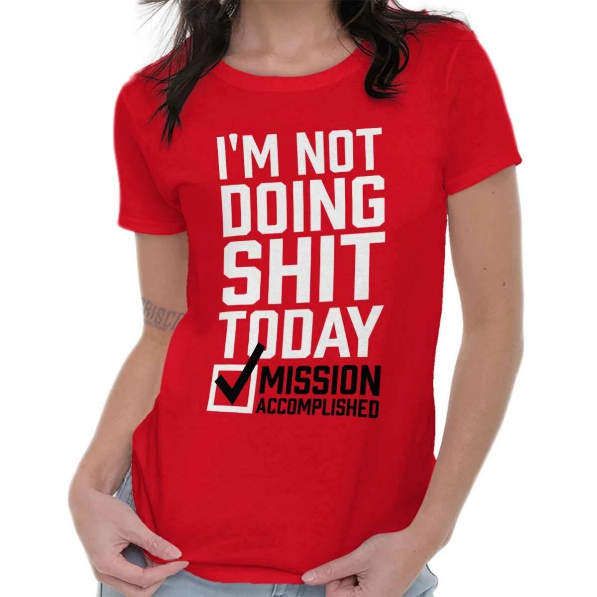 Not Doing S**t Today Funny Napping Nap Gamer Womens Top Junior Graphic Tee XXXL