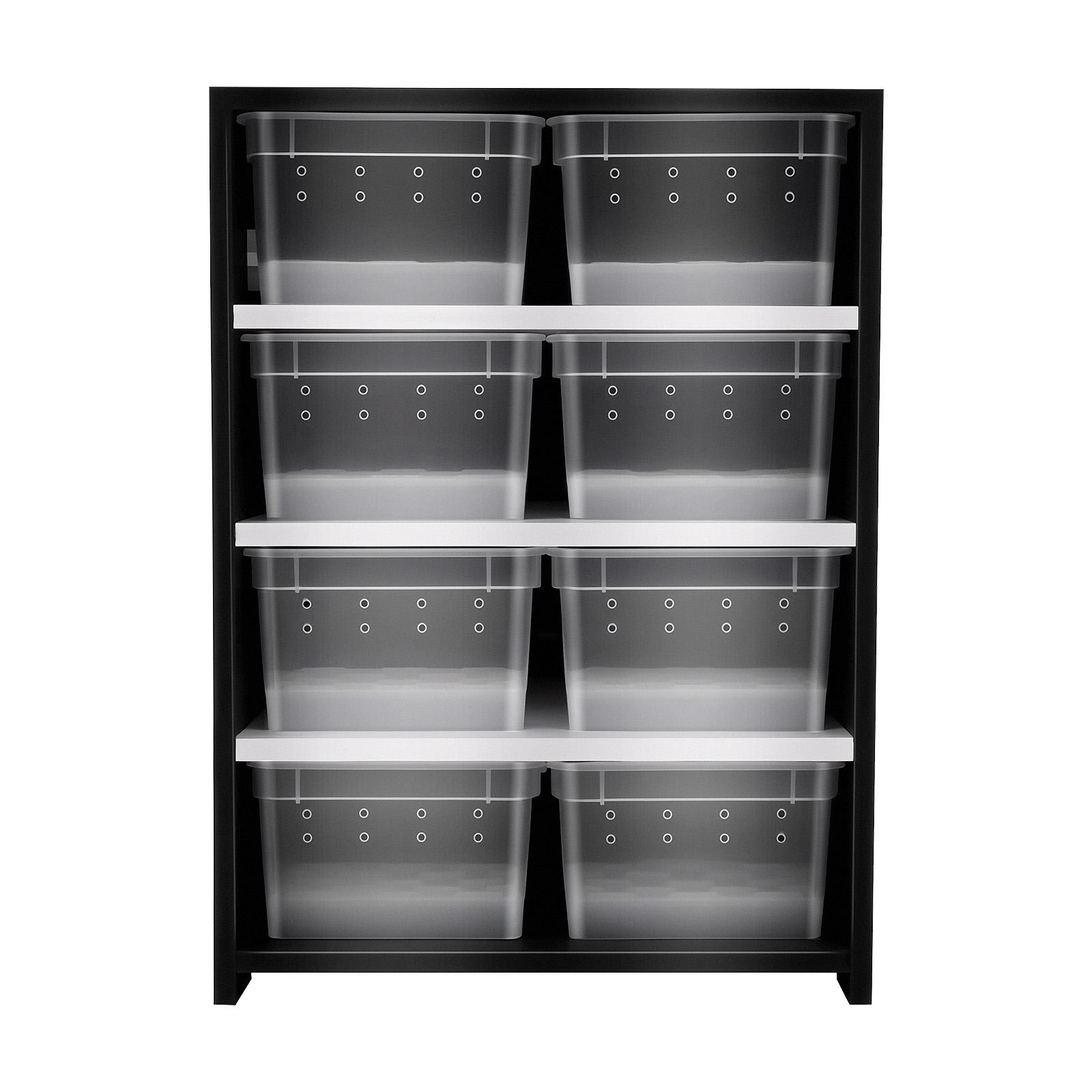 

8-Tier Reptile Breeding Cabinet with Heating Pad, 8 Clear Boxes Habitat Kit for Lizards Snakes Spiders Scorpions чёрный