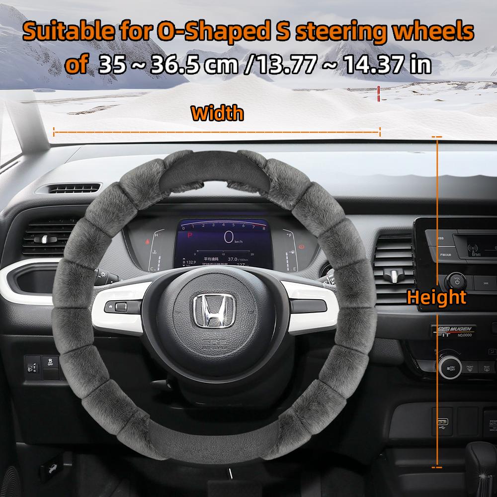 Suitable for Honda Plush Steering Wheel Cover Winter Cold-Proof and Warm Cover Cr-V Civic Hr-V Zr-V Vezel City Amaze Fit Jazz Accord Wr-V 