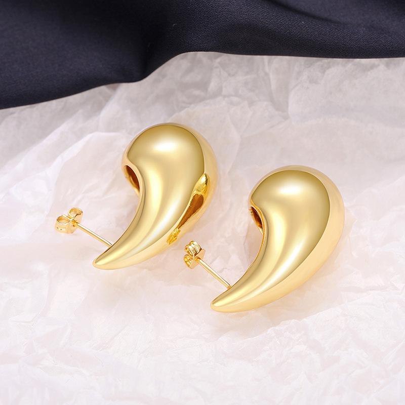 Fashion Ol Women'S Large Water Drop Glossy Earrings, Simple Ear Jewelry