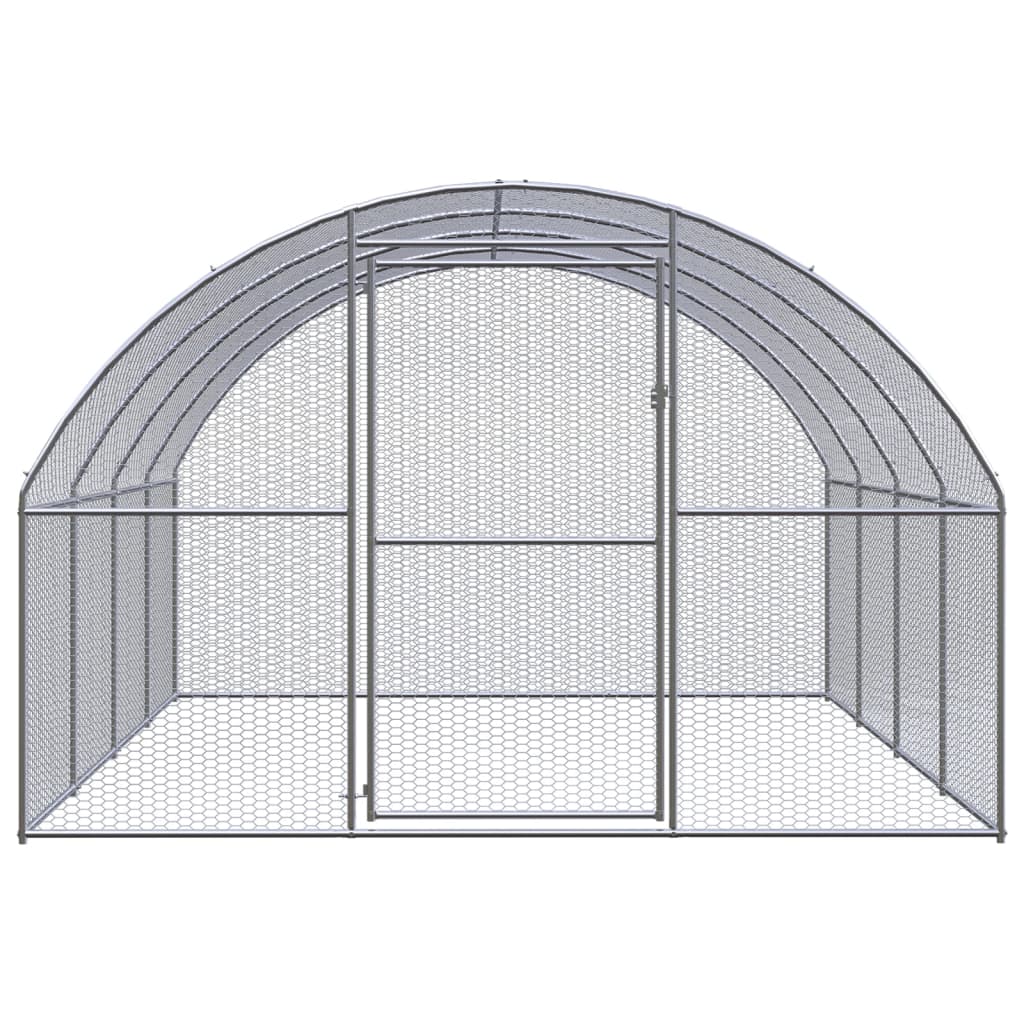 Vidaxl Outdoor Chicken Coop, 3X4X2 M, Galvanized Steel