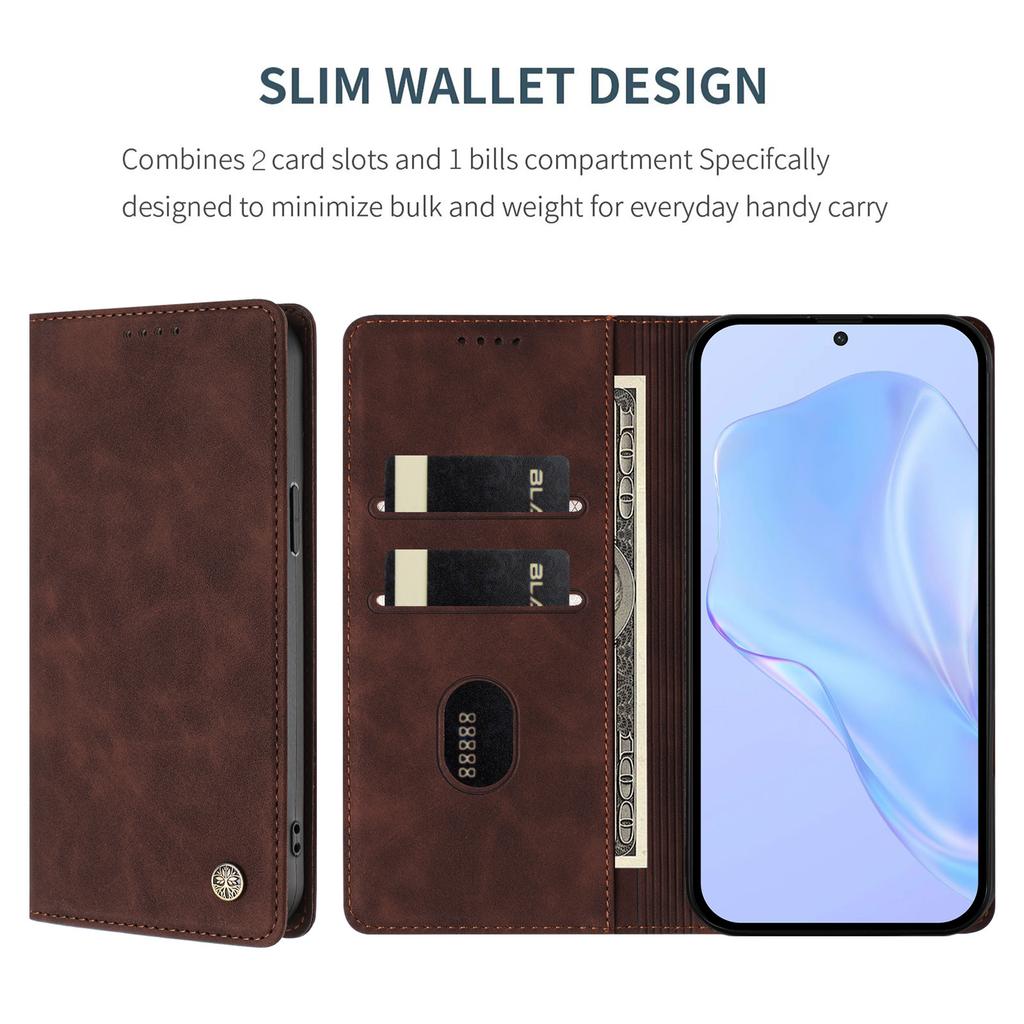 Wallet Case for Galaxy S24 - Leather/PU, Brown