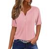 European & American Style V-Neck Jacquard Hollow-Out Short-Sleeve T-Shirt: Fashionable, Casual, Loose, Comfortable Summer Vacation Top